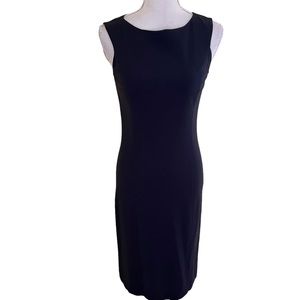 Shin Choi Deep Navy Blue Sleeveless Stretch Wool Sheath Dress 4